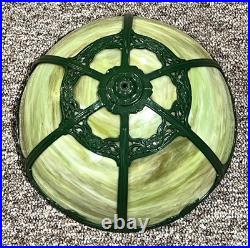 Antique Slag Glass Lamp Shade 6 Panel Vintage #S4