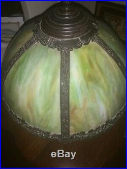 Antique Slag Glass Lamp Shade Bradley Hubbard Handel Era EUC