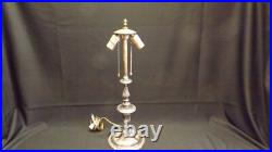 Antique Slag Glass Lamp Silver Plate Reverse Painted Lamp Base Pairpoint Era Antique Slag Glass Lamp Silver Plate Reverse Painted Lamp Base Pairpoint Era