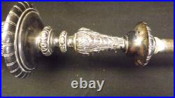 Antique Slag Glass Lamp Silver Plate Reverse Painted Lamp Base Pairpoint Era