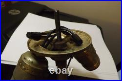 Antique Slag Glass Lamp Silver Plate Reverse Painted Lamp Base Pairpoint Era Antique Slag Glass Lamp Silver Plate Reverse Painted Lamp Base Pairpoint Era