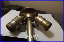 Antique Slag Glass Lamp Silver Plate Reverse Painted Lamp Base Pairpoint Era Antique Slag Glass Lamp Silver Plate Reverse Painted Lamp Base Pairpoint Era