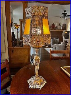 Antique Slag Glass Lamp Vintage Lamp Slag Glass Lamp Arts & Crafts Lamp