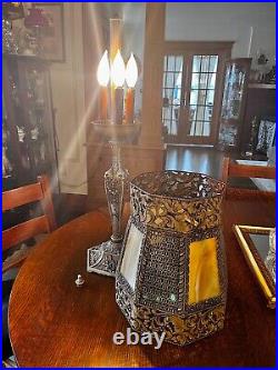 Antique Slag Glass Lamp Vintage Lamp Slag Glass Lamp Arts & Crafts Lamp