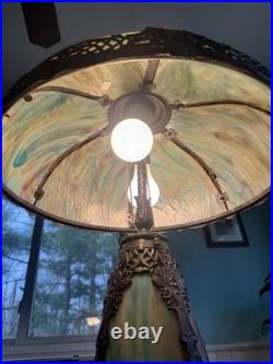 Antique Slag Glass Lamp With Base That Lights Up Antique Slag Glass Lamp With Base That Lights Up
