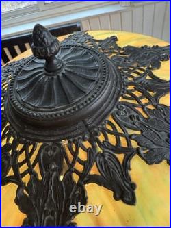 Antique Slag Glass Lamp With Base That Lights Up