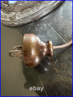 Antique Slag Glass Lamp With Base That Lights Up