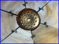 Antique Slag Glass Lighted Base Lamp