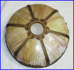 Antique Slag Glass Lighted Base Panel Lamp