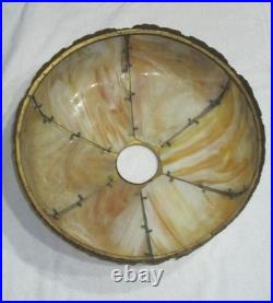Antique Slag Glass Lighted Base Panel Lamp