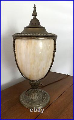 Antique Slag Glass Luminor Perfume Lamp Luminor Desk Lamp 1930s