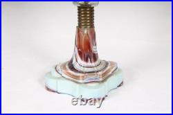 Antique Slag Glass Oil Lamp ANTIQUE LATE VICTORIAN 1890s Red Globe ATTERBURY