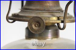 Antique Slag Glass Oil Lamp ANTIQUE LATE VICTORIAN 1890s Red Globe ATTERBURY