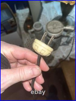 Antique Slag Glass Overlay Table Lamp, 25 1/2 Tall