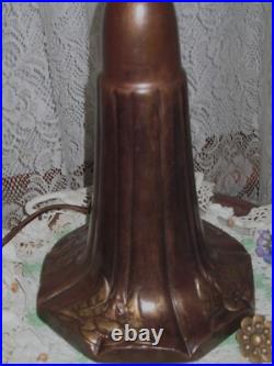 Antique Slag Glass Panel Lamp 8 Panels Smooth Amber Glass