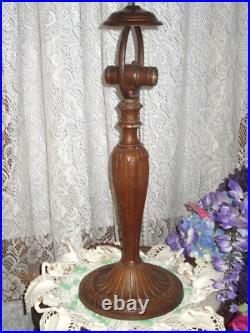 Antique Slag Glass Panel Lamp 8 Panels Smooth Amber Glass Original