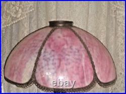 Antique Slag Glass Panel Lamp Shade