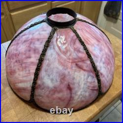 Antique Slag Glass Panel Lamp Shade