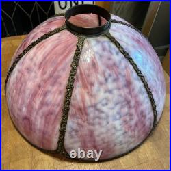 Antique Slag Glass Panel Lamp Shade Antique Slag Glass Panel Lamp Shade