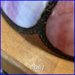 Antique Slag Glass Panel Lamp Shade