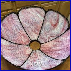Antique Slag Glass Panel Lamp Shade Antique Slag Glass Panel Lamp Shade