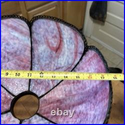 Antique Slag Glass Panel Lamp Shade