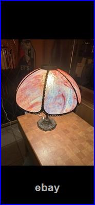 Antique Slag Glass Panel Lamp Shade