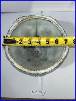 Antique Slag Glass Panel Table Lamp Floral Cast Metal C1910-1930 Art Nouveau Era