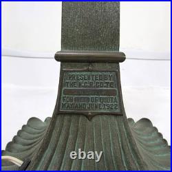 Antique Slag Glass Pictures / National Cash Register Employes Awards Lamp 1922