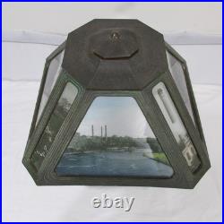 Antique Slag Glass Pictures / National Cash Register Employes Awards Lamp 1922