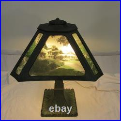 Antique Slag Glass Pictures / National Cash Register Employes Awards Lamp 1922