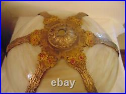 Antique Slag Glass Shade Art Deco For Lamp