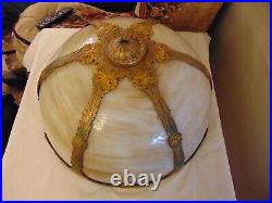 Antique Slag Glass Shade Art Deco For Lamp