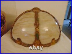 Antique Slag Glass Shade Art Deco For Lamp