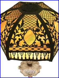 Antique Slag Glass Table Lamp Antique Slag Glass Table Lamp