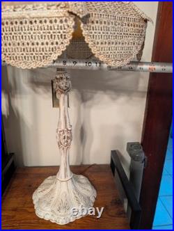 Antique Slag Glass Table Lamp