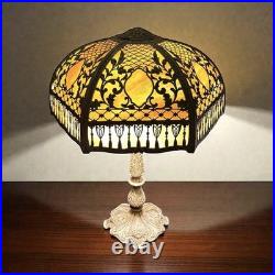 Antique Slag Glass Table Lamp