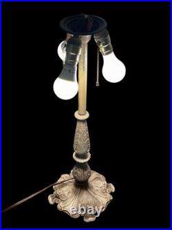 Antique Slag Glass Table Lamp