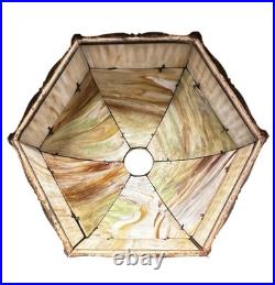 Antique Slag Glass Table Lamp