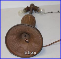 Antique Slag Glass Table Lamp 18? Diameter