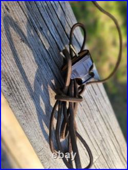 Antique Slag Glass Table Lamp 8 Panel 24