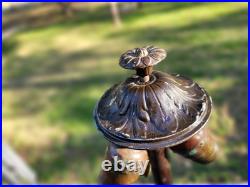 Antique Slag Glass Table Lamp 8 Panel 24