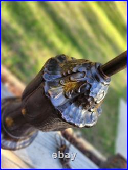 Antique Slag Glass Table Lamp 8 Panel 24