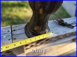 Antique Slag Glass Table Lamp 8 Panel 24