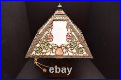 Antique Slag Glass Table Lamp Art Deco Nouveau 21 tall Tiffany Style Victorian