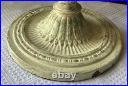 Antique Slag Glass Table Lamp Art Nouveau Pink Curved Panel Boudoir Light