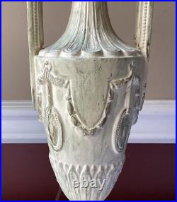 Antique Slag Glass Table Lamp Art Nouveau Pink Curved Panel Boudoir Light
