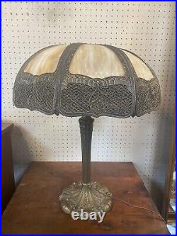 Antique Slag Glass Table Lamp DH359