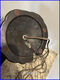 Antique Slag Glass Table Lamp Miller Dutch Windmill Shade Art Nouveau Style