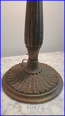 Antique Slag Glass Table Lamp Miller Hubbard Style 1920 Flawless Glass